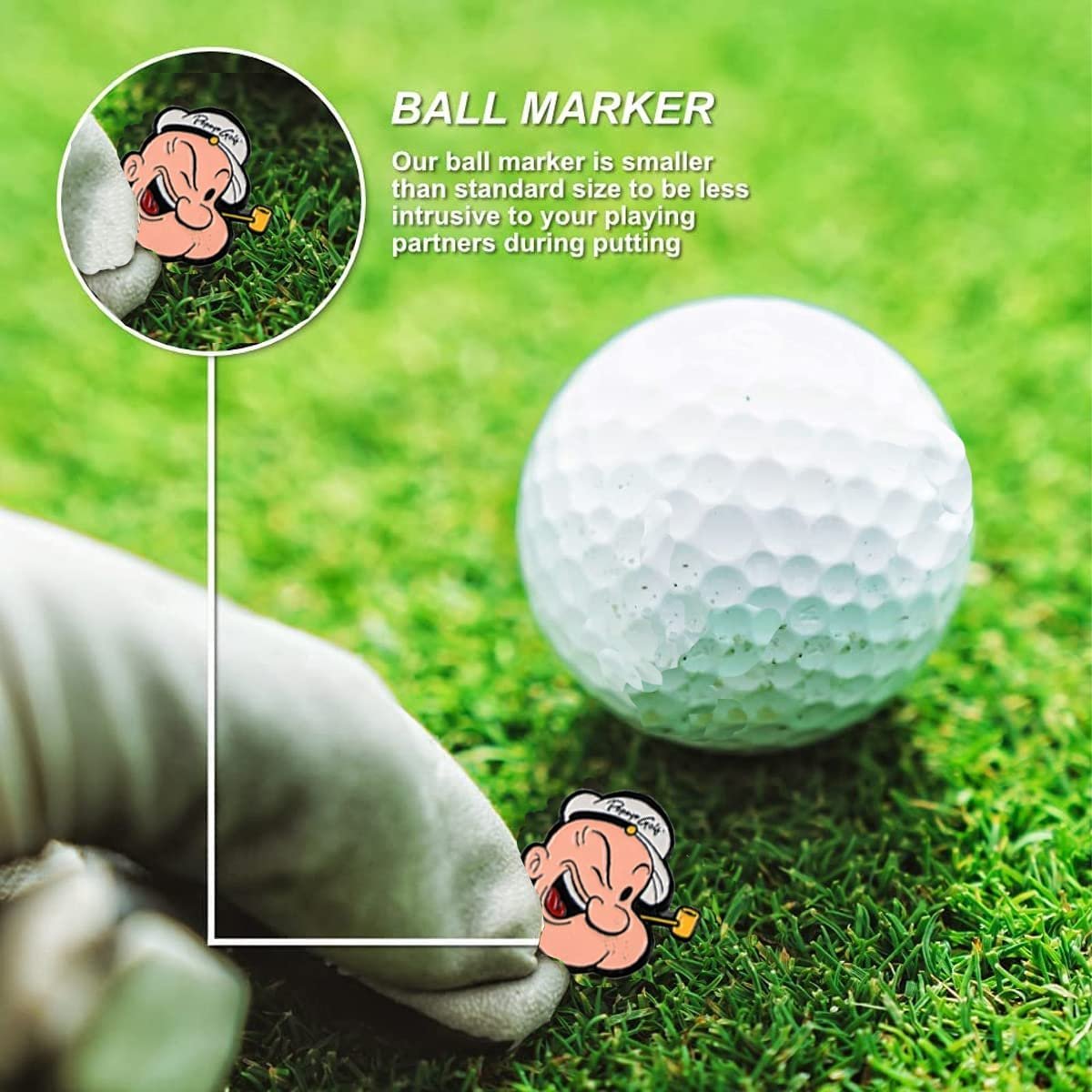 Popeye 2-Pack Golf Metal Golf Ball Marker