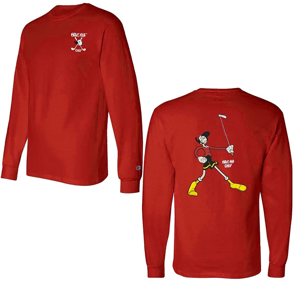 Popeye Olive OYL Golf Unisex Cotton Long Sleeve T-Shirt