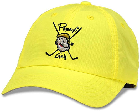 Popeye Golf TKO Slouch Adjustable Strapback Hat by American Needle (Yellow)