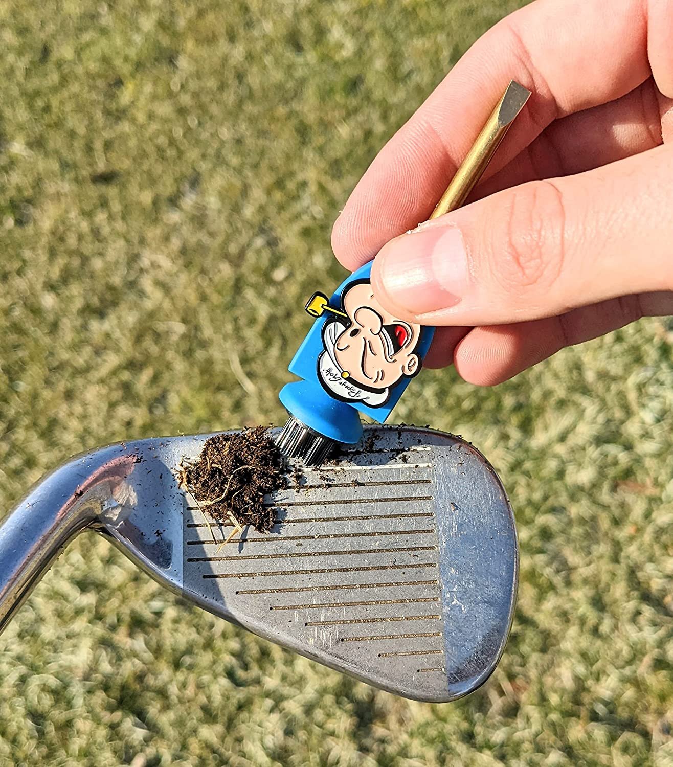 Skinny Golf Stixpick Divot Repair Tool - Golf Club Scrub Brush - Magnetic