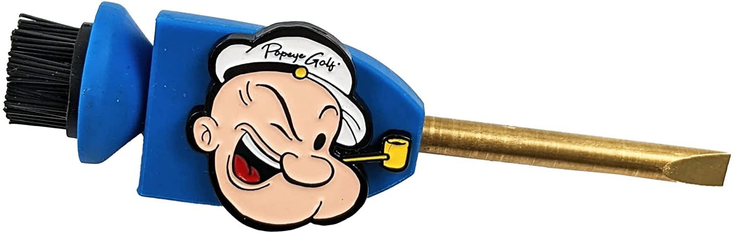 Popeye Golf Stixpick by Skinny Golf 4 in 1 Ultimate Golf Accessory Tool Divot Repair Golf Club Scrub Brush Ball Marker & Groove Cleaner Pick Stick
